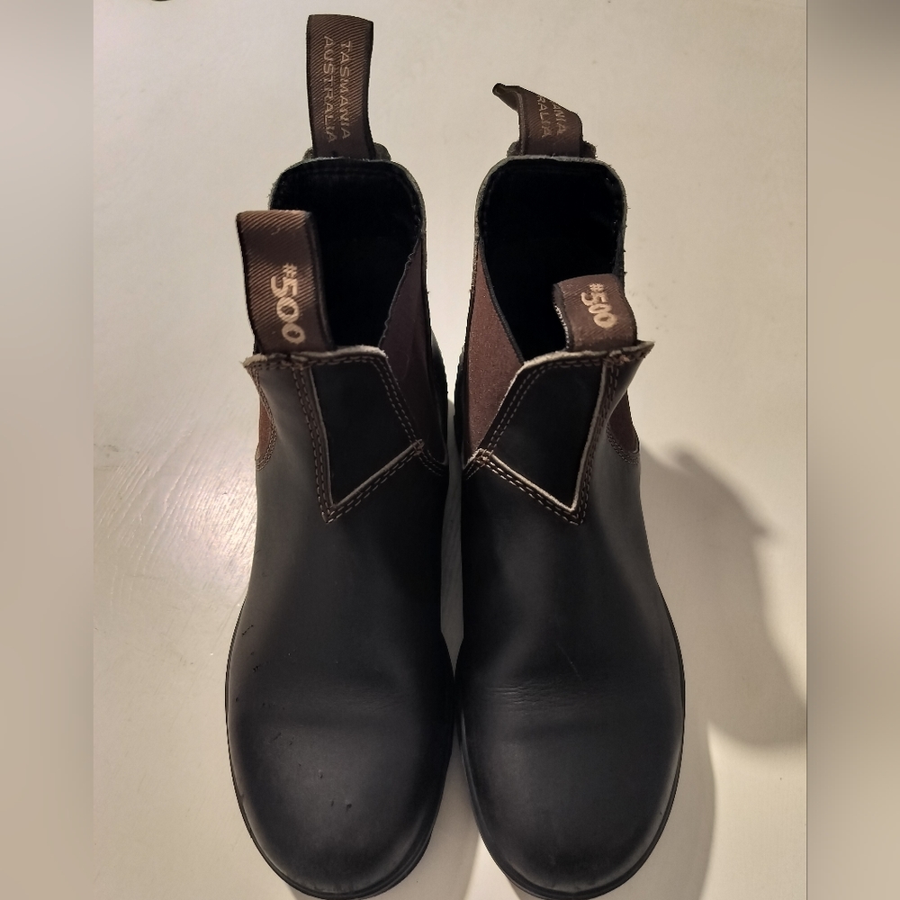 Blundstone #500 Leather Stout Brown Chelsea Boots Size 7